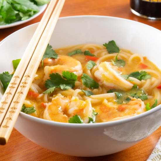 Thai Curry Shrimp Noodle Soup