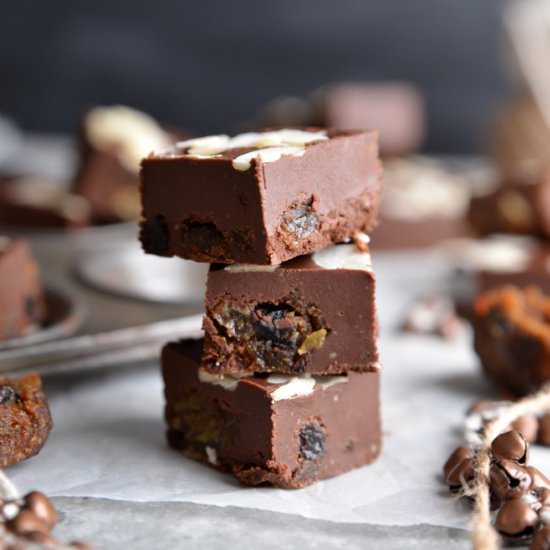 Chocolate Christmas Pudding Fudge