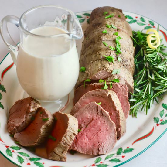 Beef Tenderloin Blue Cheese Sauce