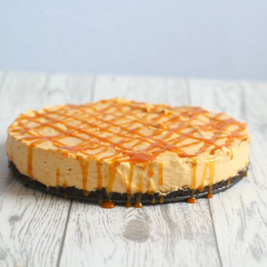 No Bake Caramel Cheesecake