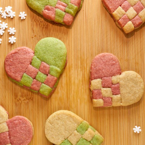 “Woven” Heart Cookies
