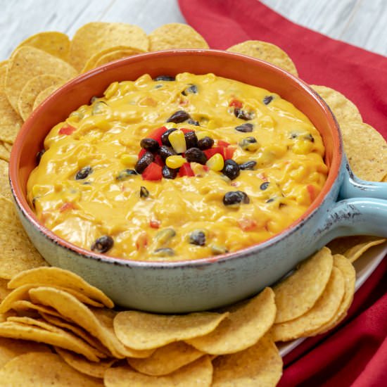 Black Bean Corn Con Queso Dip