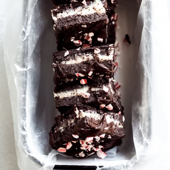 Peppermint Oreo Truffle Brownies