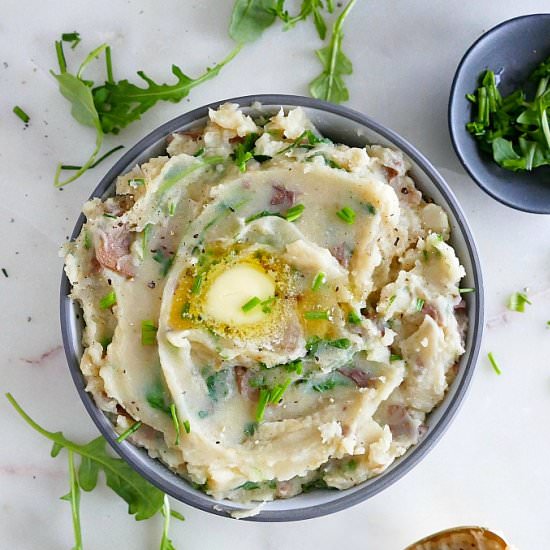 Slow Cooker Arugula Mashed Potatoes