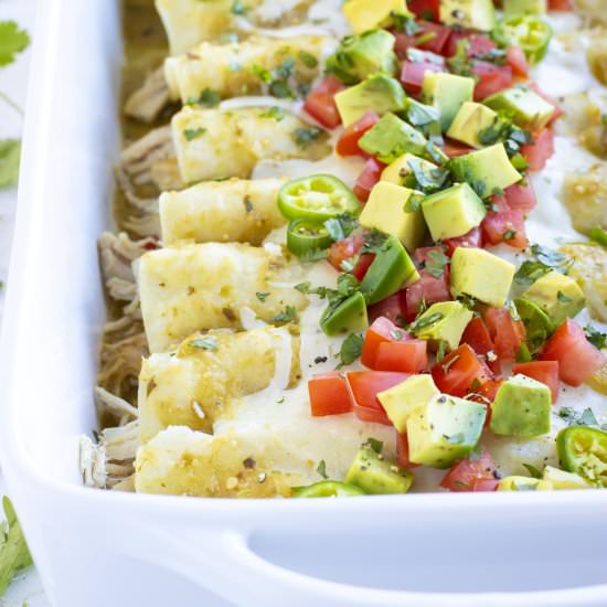 Chicken Verde Enchiladas