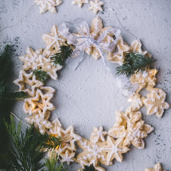 Almond Orange Snowflake Cookies