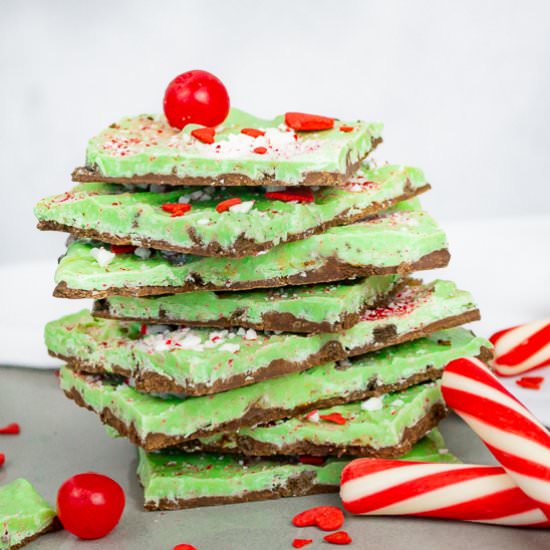 Grinch Peppermint Bark