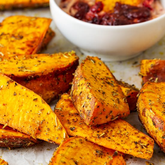 oven roasted sweet potato wedges