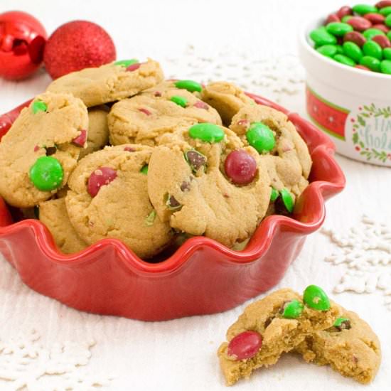 Peanut Butter Cookies with M&Ms
