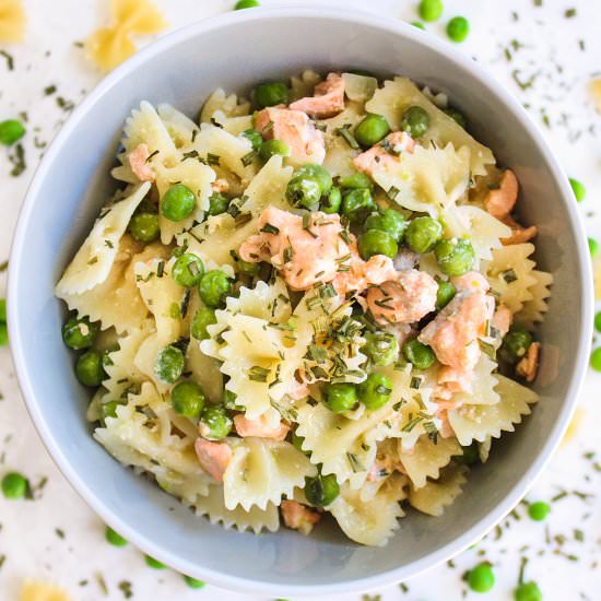 Pasta with Salmon Peas and Chives