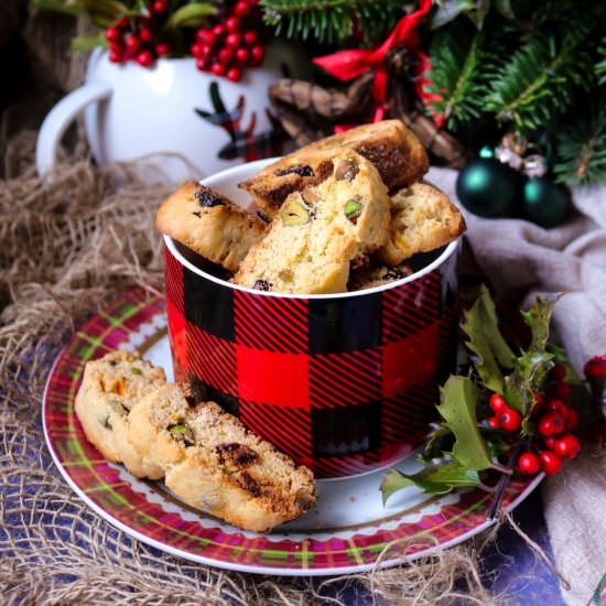 Cranberry Pistachio Orange Biscotti