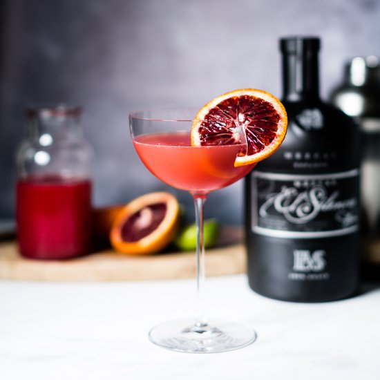 Blood Orange Mezcal Gimlet