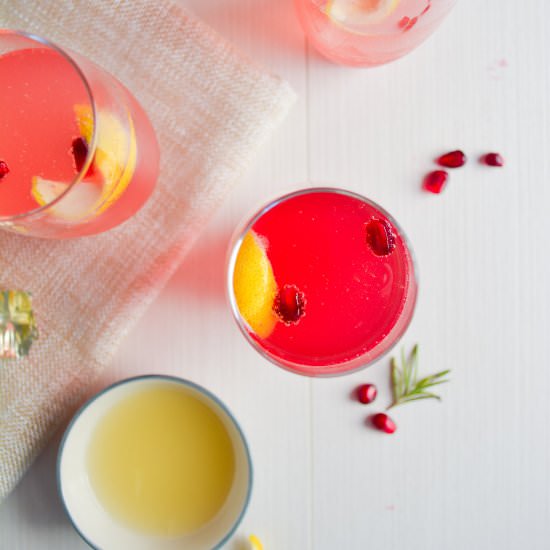 Rosemary Pomegranate French 75