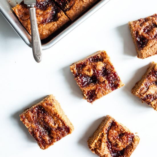 Vegan PB & J Swirl Snack Cake