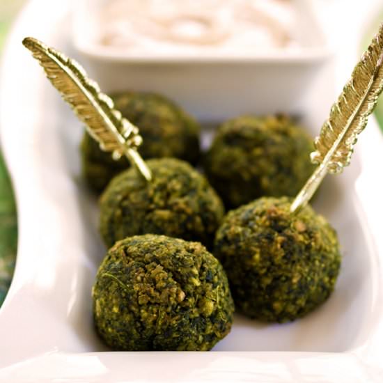 Garlicky Spinach Balls