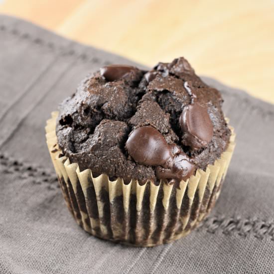 Vegan Double Chocolate Chip Muffins