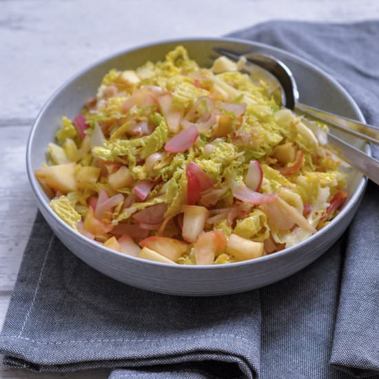 Stir-Fried Savoy Cabbage with Apple