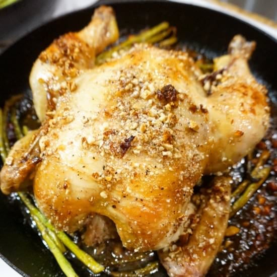 Maple Almond Crusted Whole Chicken