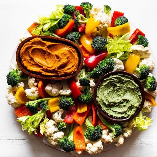 One Carrot, Two Vegan Dips