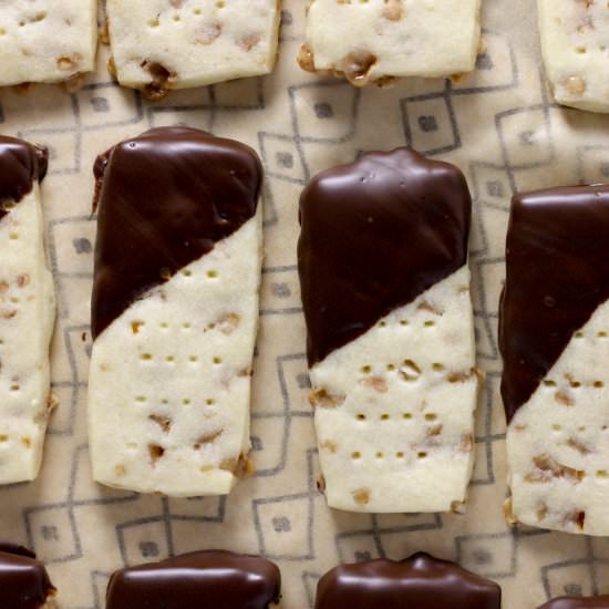Chocolate Dipped Toffee Shortbread