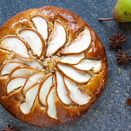 Honey Glazed Lemon Pear Cake