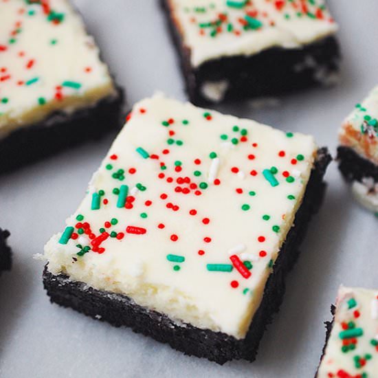 Peppermint frosted brownies