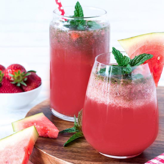 Watermelon and Strawberry Cooler