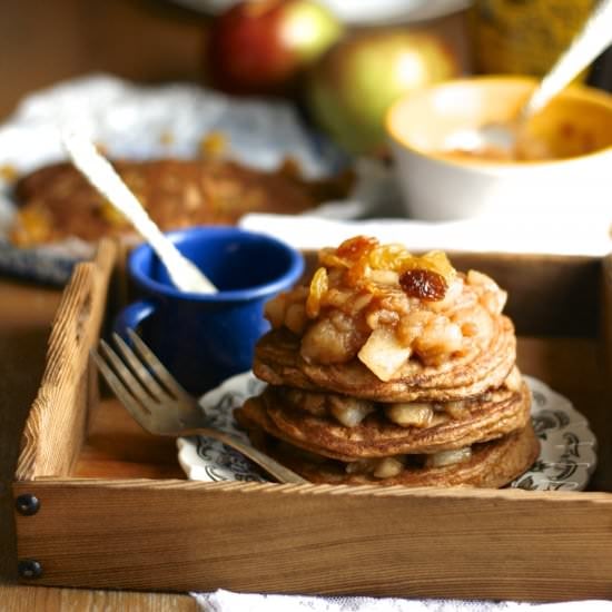Cinnamon raisin apple pancakes