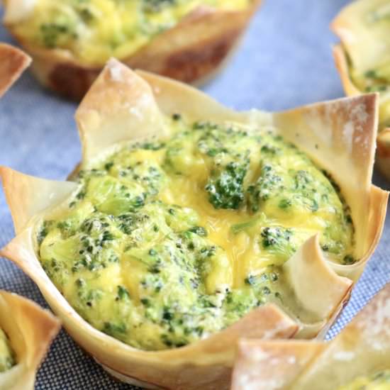 Broccoli Cheddar Quiche Cups