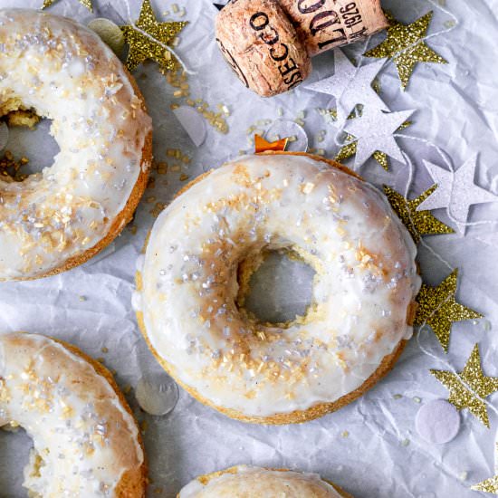 Vegan Baked Champagne Doughnuts