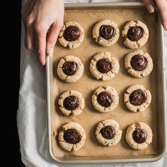 Paleo Chocolate Thumbprint Cookies