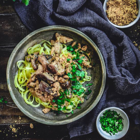 chicken tetrazzini with rutabaga