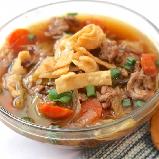 Simply Delicious Egg Roll Soup