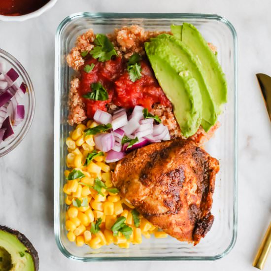 Southwest Chicken Meal Prep Bowls