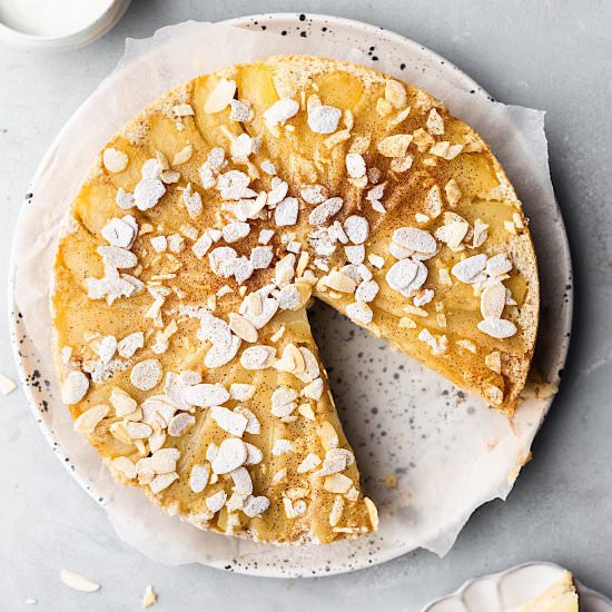 Upside-Down Pear & Almond Cake