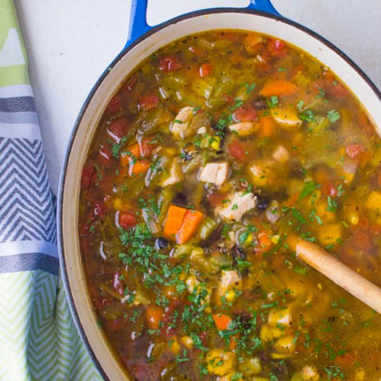 Southwestern Chicken Quinoa Soup