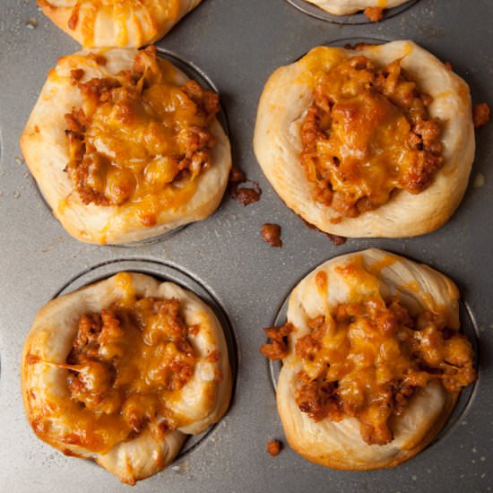 Turkey Cheeseburger Biscuit Cups
