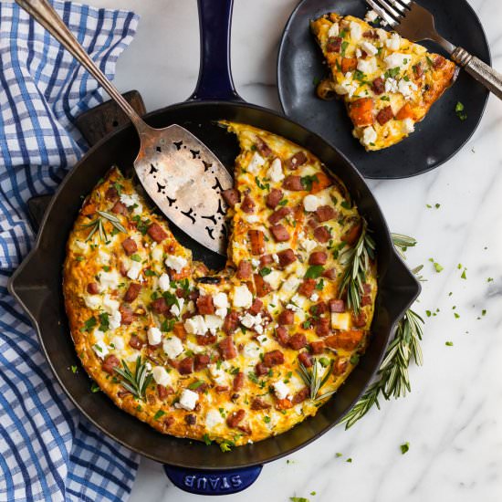 Ham Sweet Potato Frittata