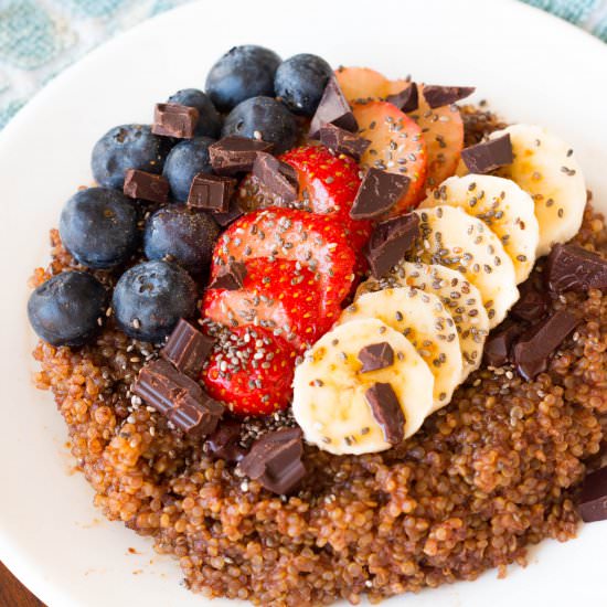Vegan Dark Chocolate Quinoa Bowl