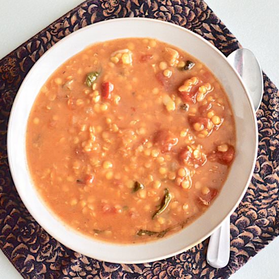 Red Lentil Gnocchi Stew
