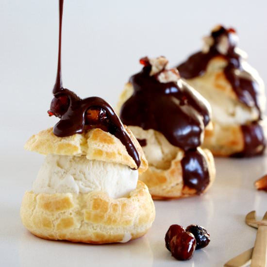 Chocolate Profiteroles & Hazelnuts