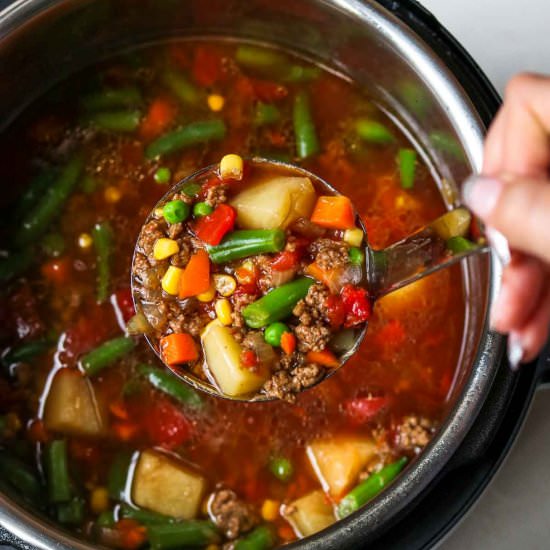 Easy Instant Pot Hamburger Soup