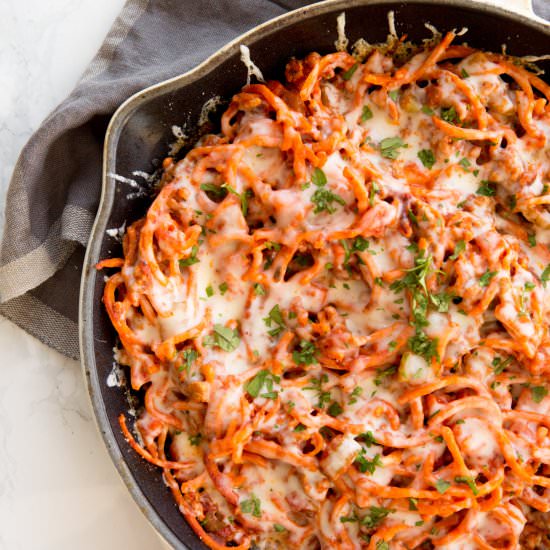 Sweet Potato Bolognese Skillet
