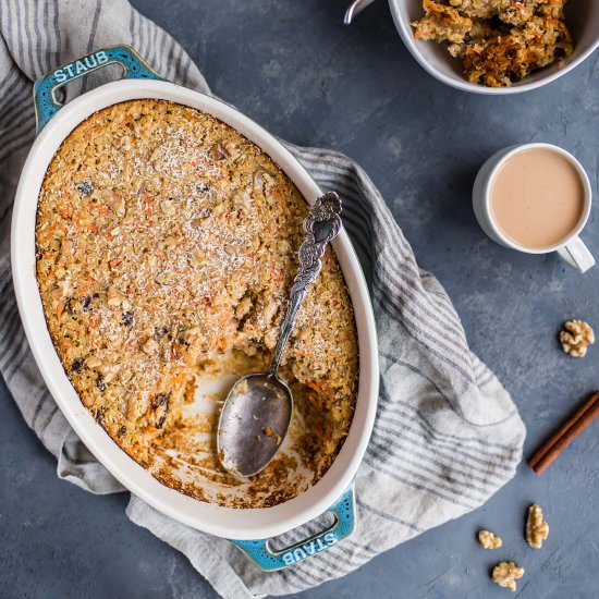 Carrot Cake Coconut Baked Oatmeal