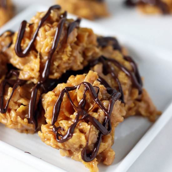 Chocolate PB Cornflake Cookies