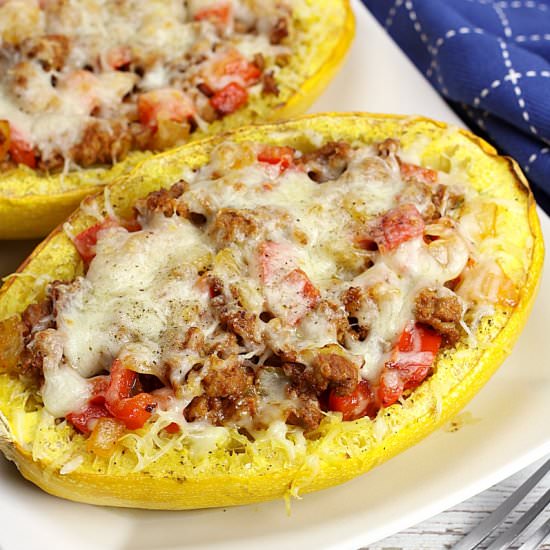 Chorizo Stuffed Spaghetti Squash