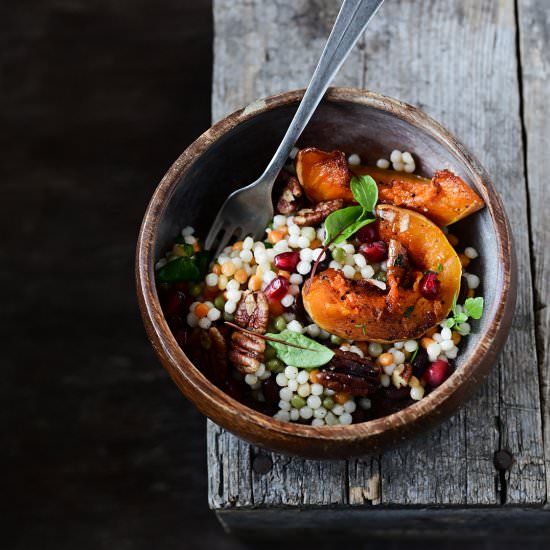 Pearl couscous and pumpkin salad