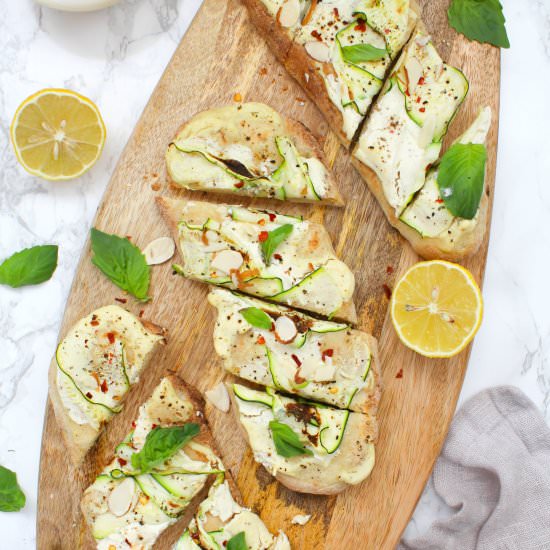 Vegan Ricotta Zucchini Flatbreads