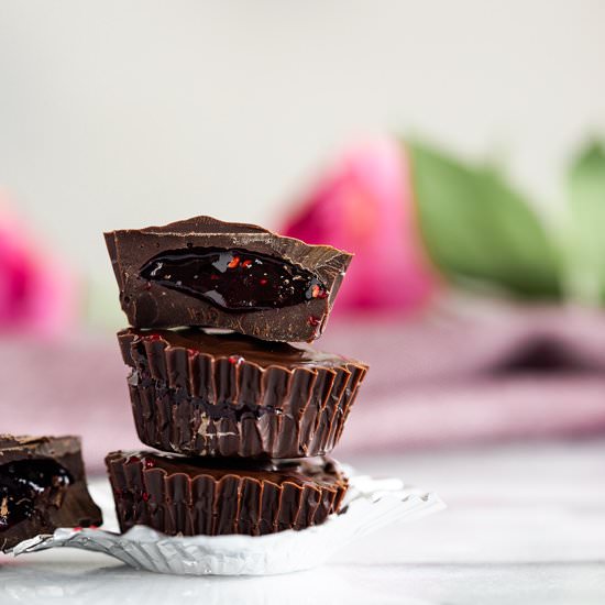 Dark Chocolate Raspberry Cups