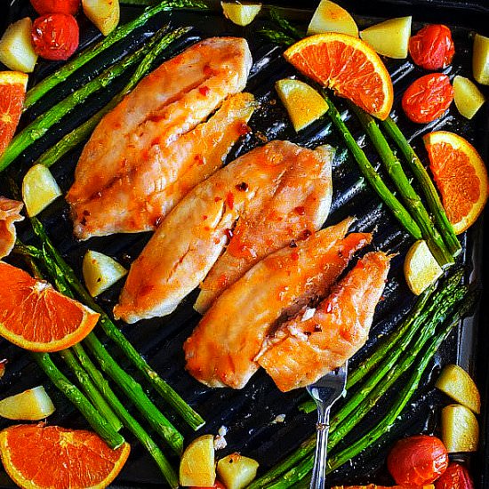 Sheet Pan Orange Ginger Tilapia